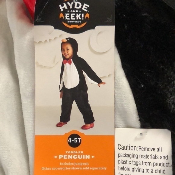 KIDS Boy Girl Toddler Penguin Halloween Purim Costume Jumpsuit Hyde & EEK 4-5T - Picture 11 of 14
